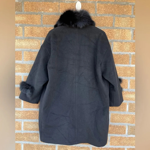 Kobi Halperin X Erte Anisa Fox and Rabbit Fur Combo Coat w/ Crystal Brooches L - Picture 15 of 16